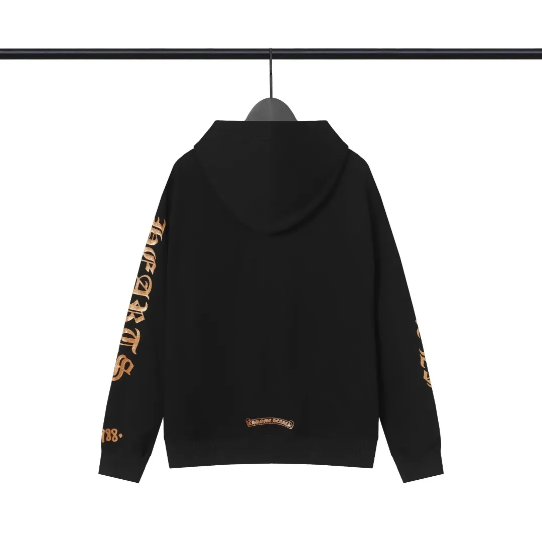 Q24—P230 -Chrome Hearts/Chrome Hearts printed zipper sweatshirt cardigan jacket -420 grams of high-density, high-quality wool, soft, delicate and skin-friendly, soft and silky to the touch, warm and skin-friendly -The hardware zipper accessories are all customized and full of details -Colour: black -Size: S M L XL
